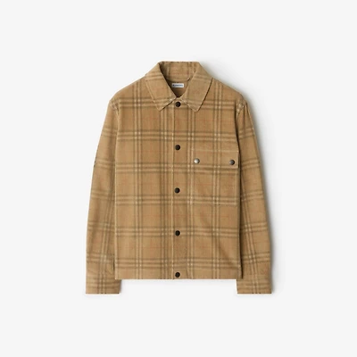 Check Corduroy Overshirt in Sand - Men, Cotton | Burberry® Official