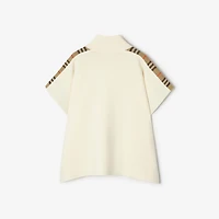 Check Trim Wool Cape in Ivory white | Burberry® Official