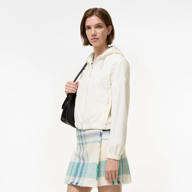 Knight Stamp Hooded Jacket in Seashell white - Women, Nylon | Burberry® Official