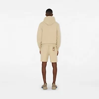 Check Label Cotton Shorts in Nutmeg - Men | Burberry® Official