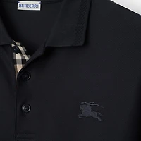 Long-sleeve Cotton Polo Shirt in Coal blue - Men | Burberry® Official