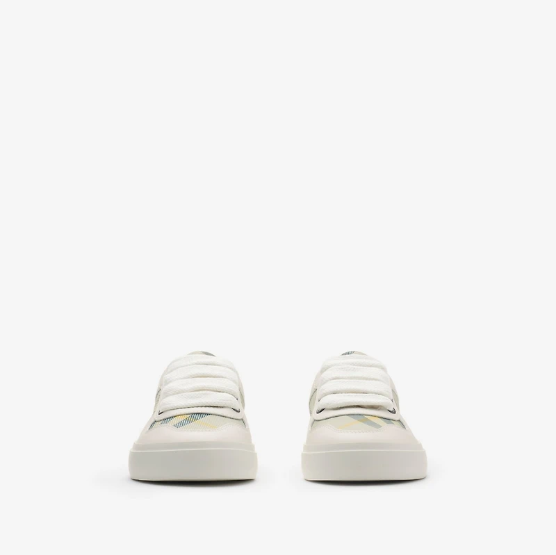 Check and Leather Sneakers in Breeze - Children | Burberry® Official
