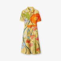 Highgrove Cascading Flowers Silk Shirt Dress in Buttermilk - Women | Burberry® Official