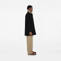 Short Camden Heritage Car Coat in Black - Men, Cotton Gabardine | Burberry® Official