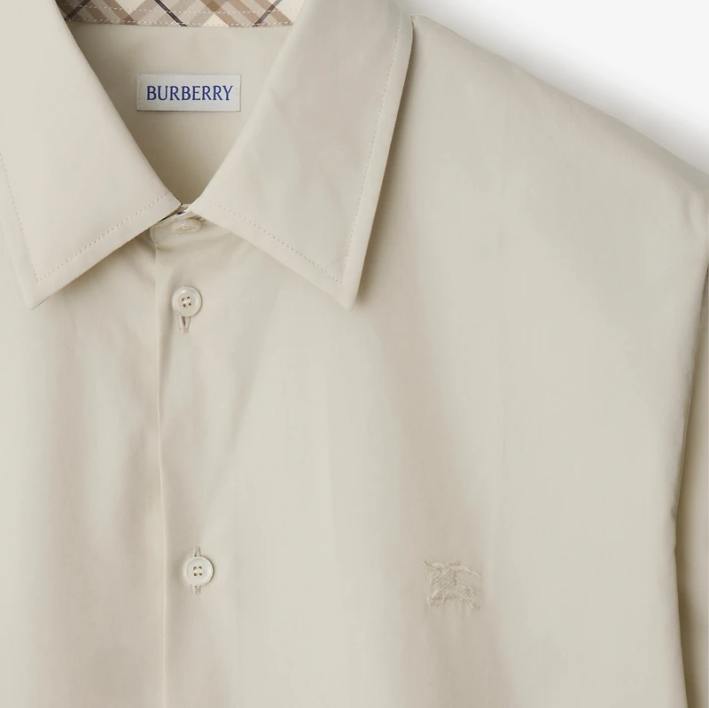Slim Fit Cotton Poplin Shirt in Sail - Men | Burberry® Official