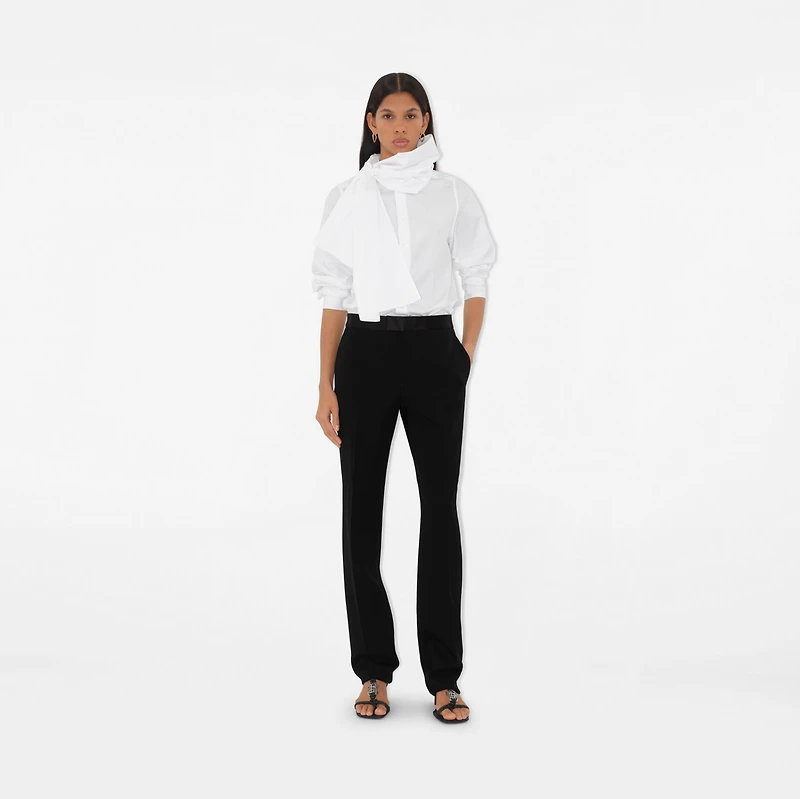 Cotton Scarf Shirt in Optic white - Women | Burberry® Official