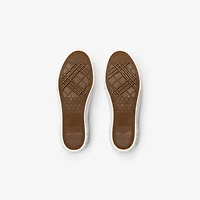 Check Sneakers in Indigo - Women, Cotton | Burberry® Official
