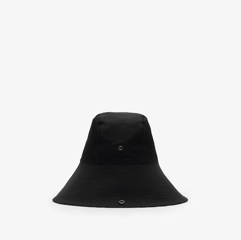 Check Brim Gabardine Hat in Black - Men | Burberry® Official