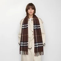 Check Cashmere Scarf in Treacle | Burberry® Official
