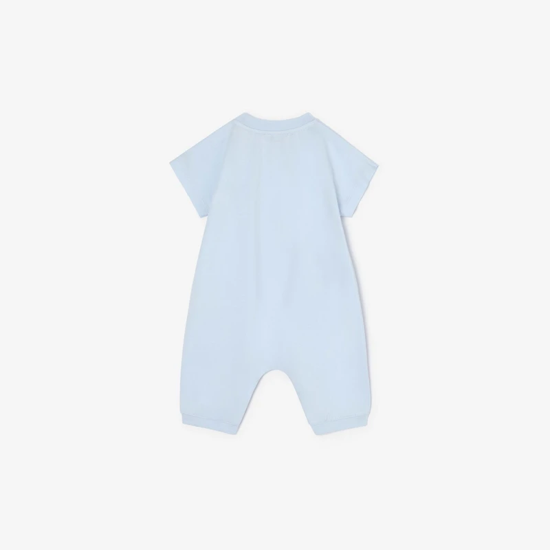 Beach Bear Cotton Playsuit in Cloud blue - Children | Burberry® Official