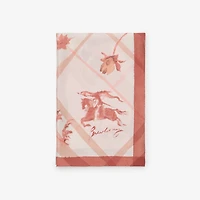 Wide Watercolour Check Silk Scarf in Quartz pink | Burberry® Official