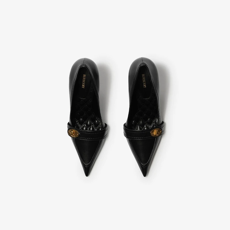 Leather Cotswolds High Pumps in Black - Women | Burberry® Official