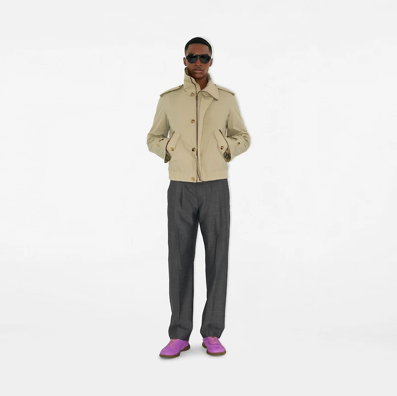 Wool Tailored Trousers in Gull grey/trip grey - Men | Burberry® Official