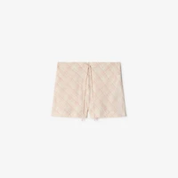 Check Cotton Pyjama Shorts in Dusky rose - Women | Burberry® Official