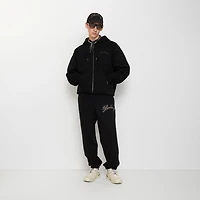 Check Cursive Logo Cotton Jogging Pants in Black - Men | Burberry® Official
