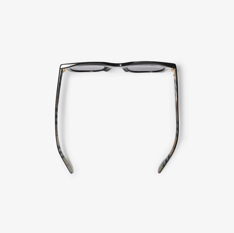 Check Square Sunglasses in Black/beige - Women | Burberry® Official