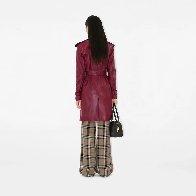 Mid-length Leather Kensington Trench Coat in Ripple - Women | Burberry® Official