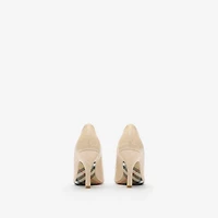 Check Leather Dame High Pumps in Putty beige - Women | Burberry® Official