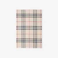 Wide Check Wool Silk Scarf in Stone | Burberry® Official