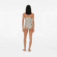Check Swimsuit in Cotton - Women, Nylon | Burberry® Official