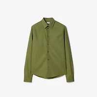 Regular Fit Cotton Poplin Shirt in Pasture green - Men | Burberry® Official