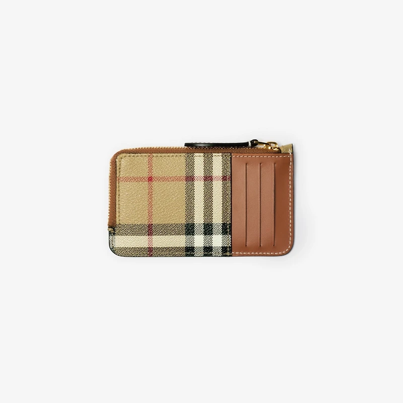 Check Zip Card Case in Archive beige/briar brown - Women | Burberry® Official