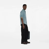 Slim Fit Cotton Poplin Shirt in Index blue