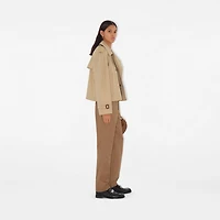 Gabardine Tailored Trousers in Warm cocoa - Women, Cotton | Burberry® Official