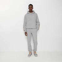 Check Trim Cotton Jogging Pants in Pale grey melange - Men | Burberry® Official