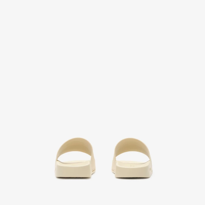 Logo Slides in Sesame white/dove beige - Women | Burberry® Official