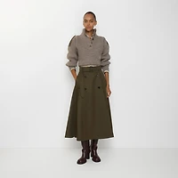 Gabardine Trench Midi Skirt in Juniper green - Women | Burberry® Official