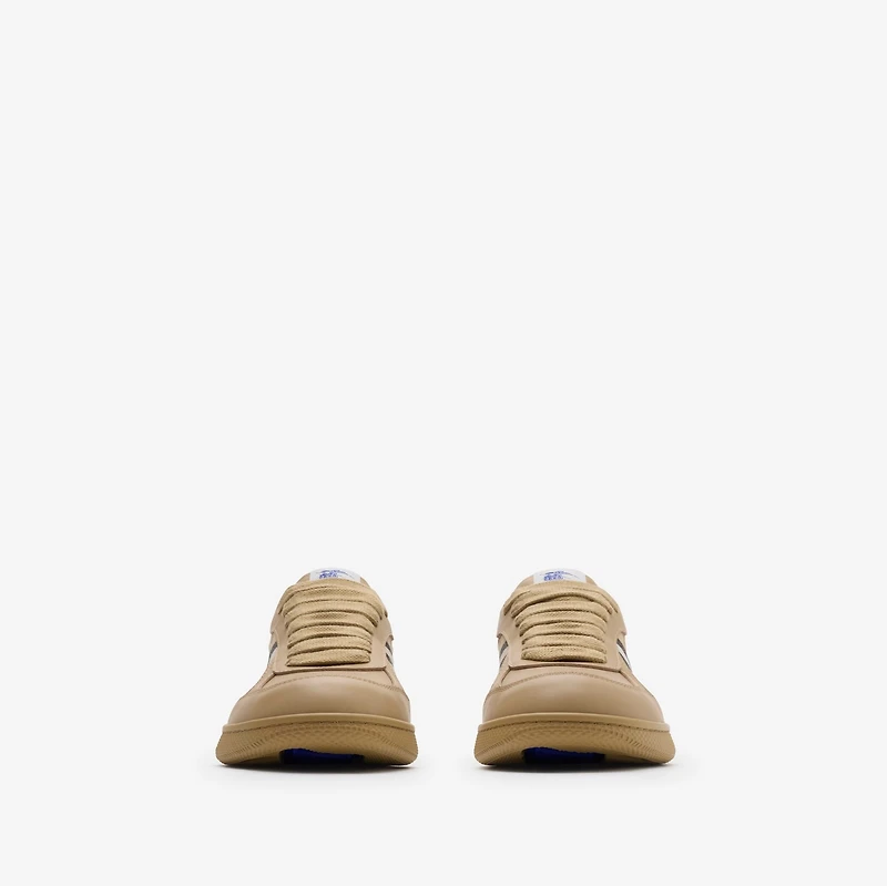 Leather and Check Terrace Sneakers​ in Sand/sand - Men | Burberry® Official