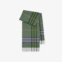 Check Cashmere Scarf in Holly green | Burberry® Official