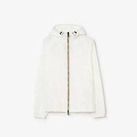Checker-tape Nylon Hooded Jacket in Seashell white - Men | Burberry® Official
