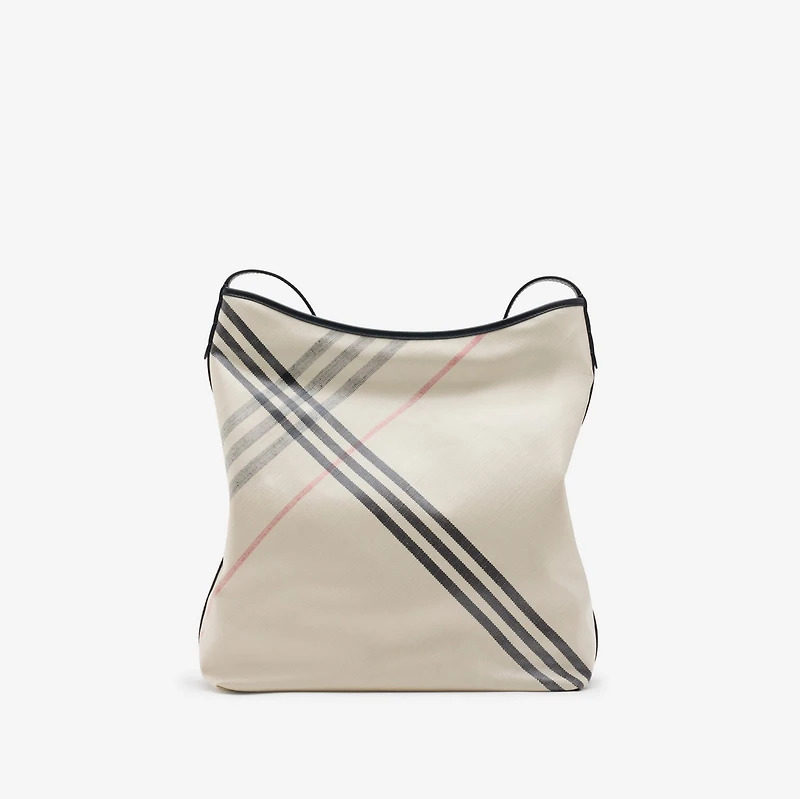 Medium Highlands Shoulder Bag in Soap beige - Women, Cotton, Linen | Burberry® Official