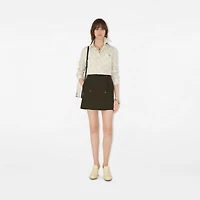 Bonded Gabardine Trench Mini Skirt in Juniper - Women, Cotton | Burberry® Official