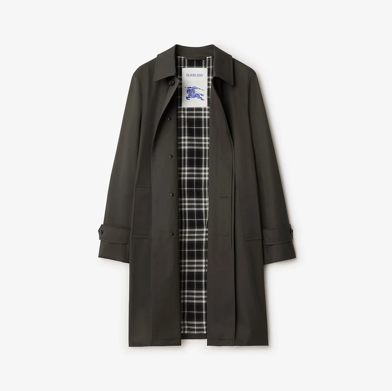 Long Gabardine Car Coat in Graphite grey - Men | Burberry® Official