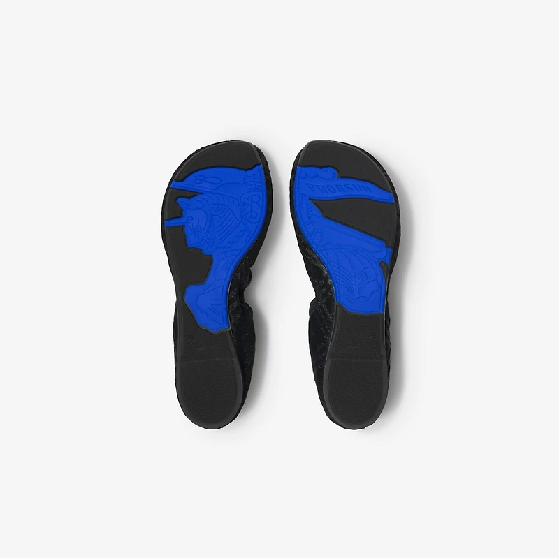 Check Suede Baby Ballerinas​ in Black - Women, Leather | Burberry® Official