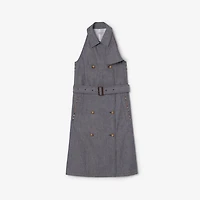 Cotton Trench Dress in Damson blue melange - Women | Burberry® Official