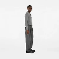 Long-sleeve Wool Polo Shirt in Grey - Men | Burberry® Official