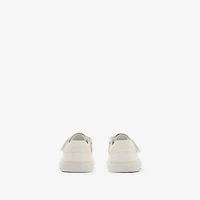 Check and Leather Sneakers in Breeze - Children | Burberry® Official