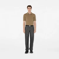 Wool Polo Shirt in Flax beige - Men | Burberry® Official