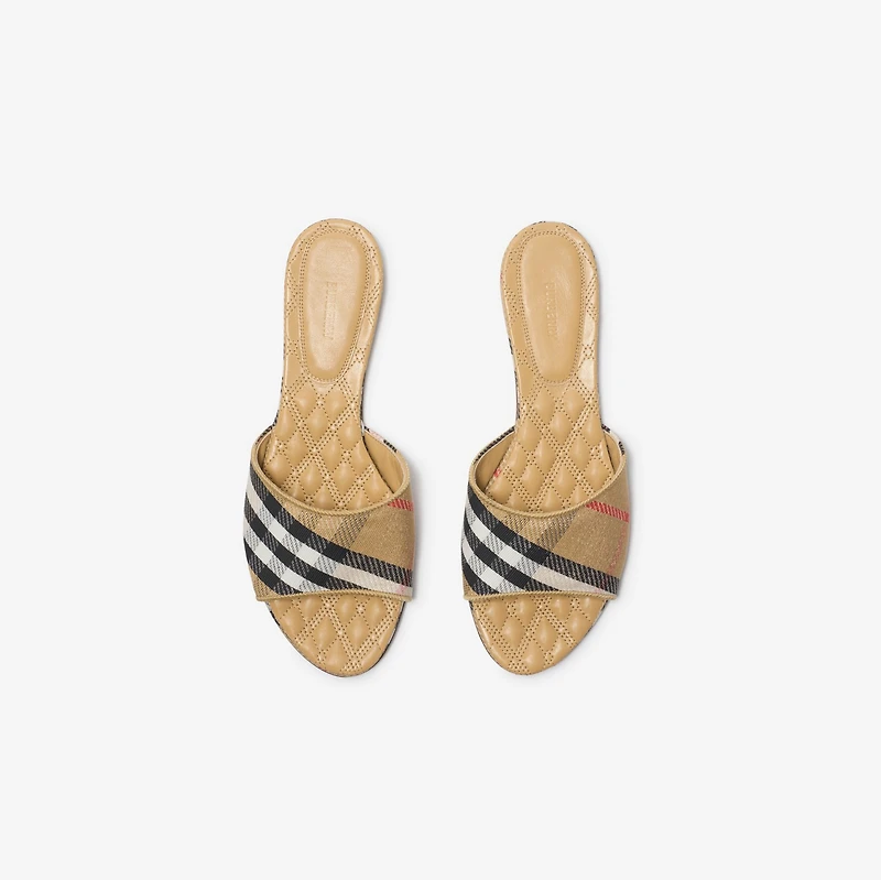 Check Sloane Slides​ in Sand beige - Women | Burberry® Official