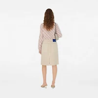 Denim Skirt in Oat - Women, Cotton | Burberry® Official
