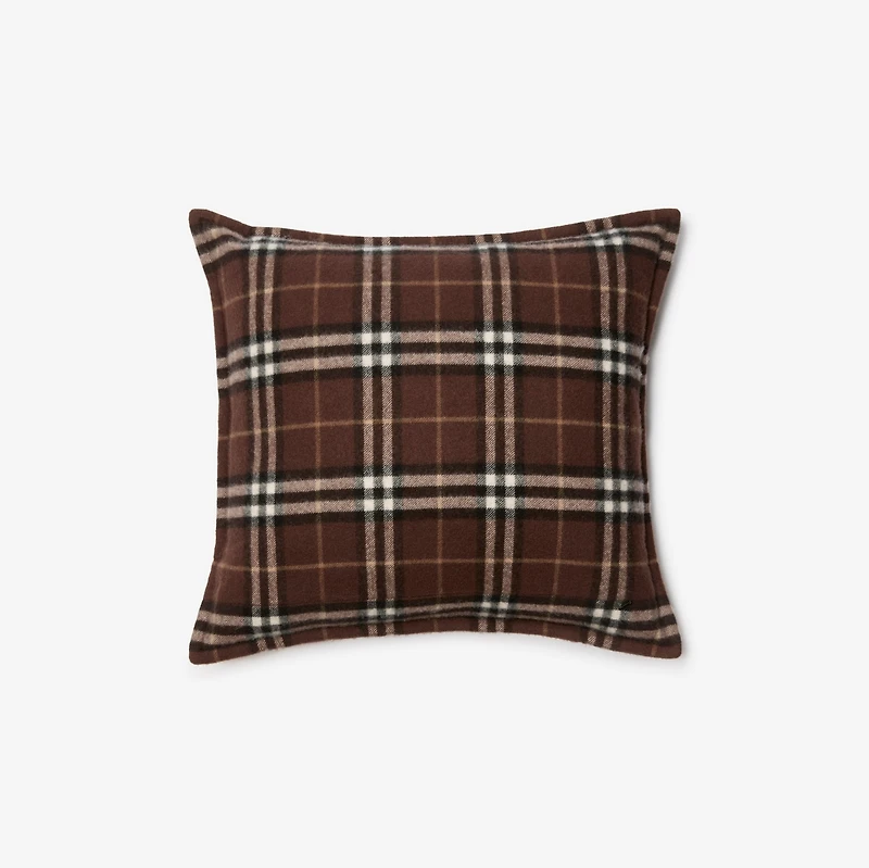 Check Cashmere Cushion in Treacle brown | Burberry® Official