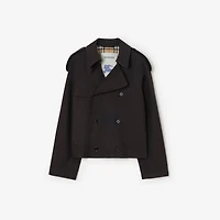 Cropped Tropical Gabardine Leadenham Trench Coat in Black - Men, Cotton | Burberry® Official