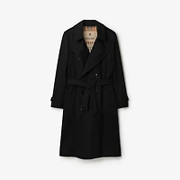 Long Kensington Heritage Trench Coat in Black - Men, Cotton Gabardine | Burberry® Official