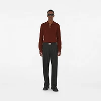 Long-sleeve Wool Polo Shirt in Box red - Men | Burberry® Official