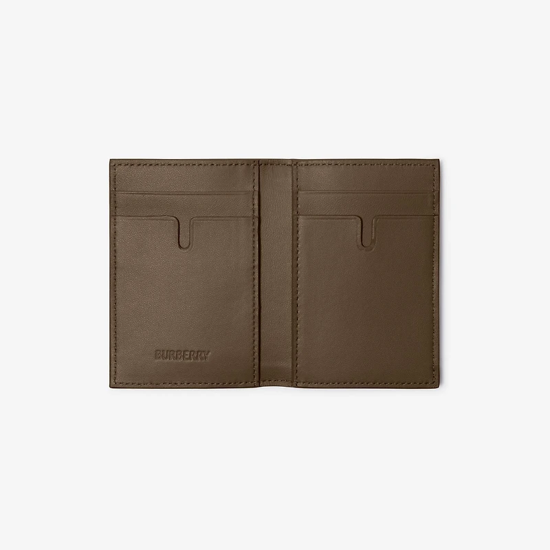 Check Folding Card Case in Sand - Men