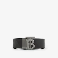 Reversible Check TB Belt in Charcoal/graphite - Men | Burberry® Official